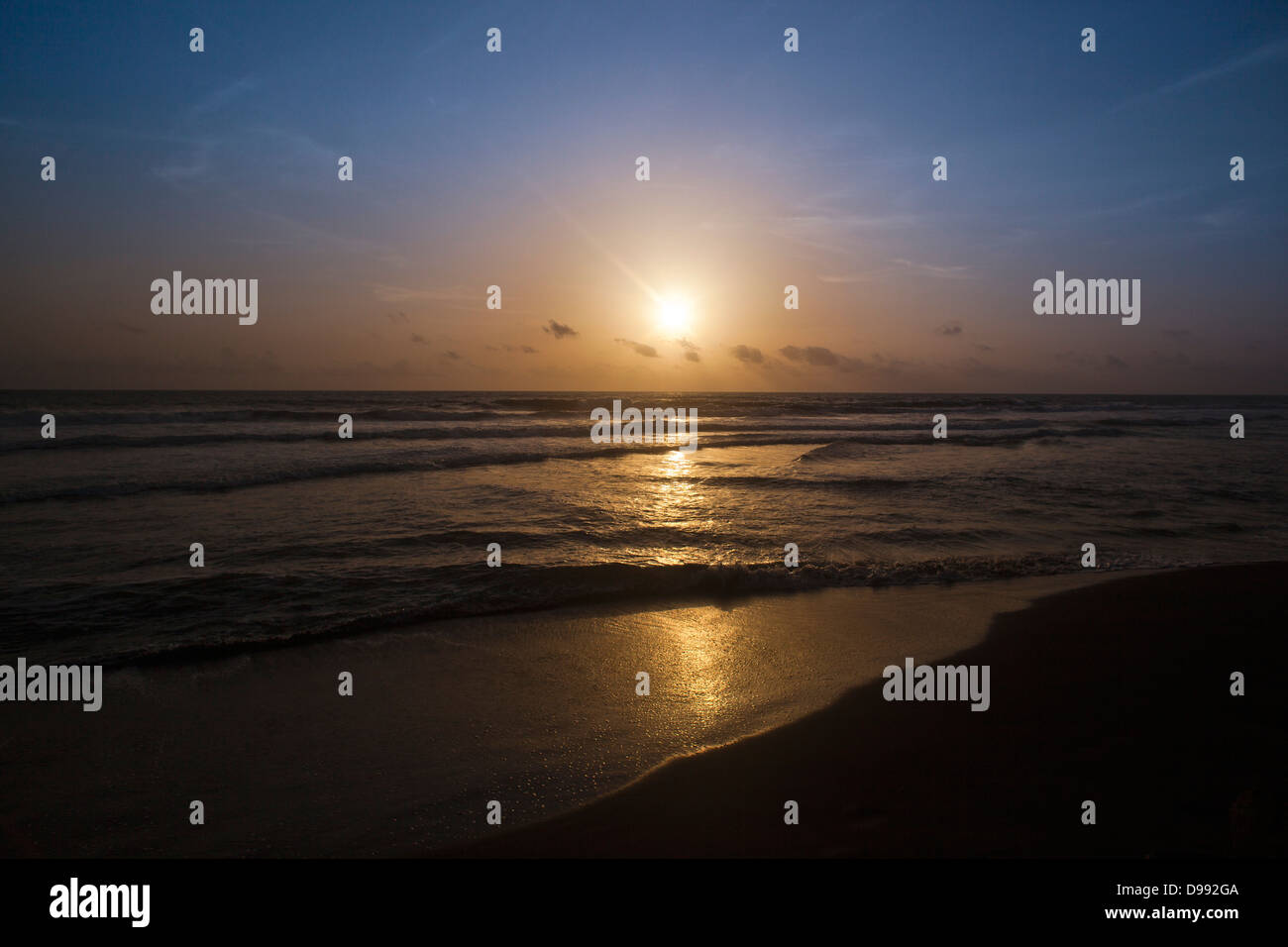 Sunset over the sea, Varkala, Kerala, India Stock Photo - Alamy