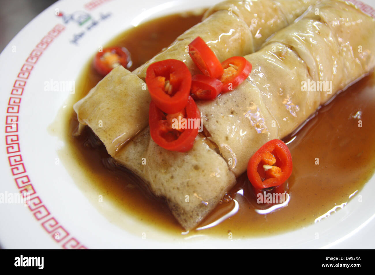 Thai - Chinese fresh spring roll or ( Pa Pia Sod ) Stock Photo