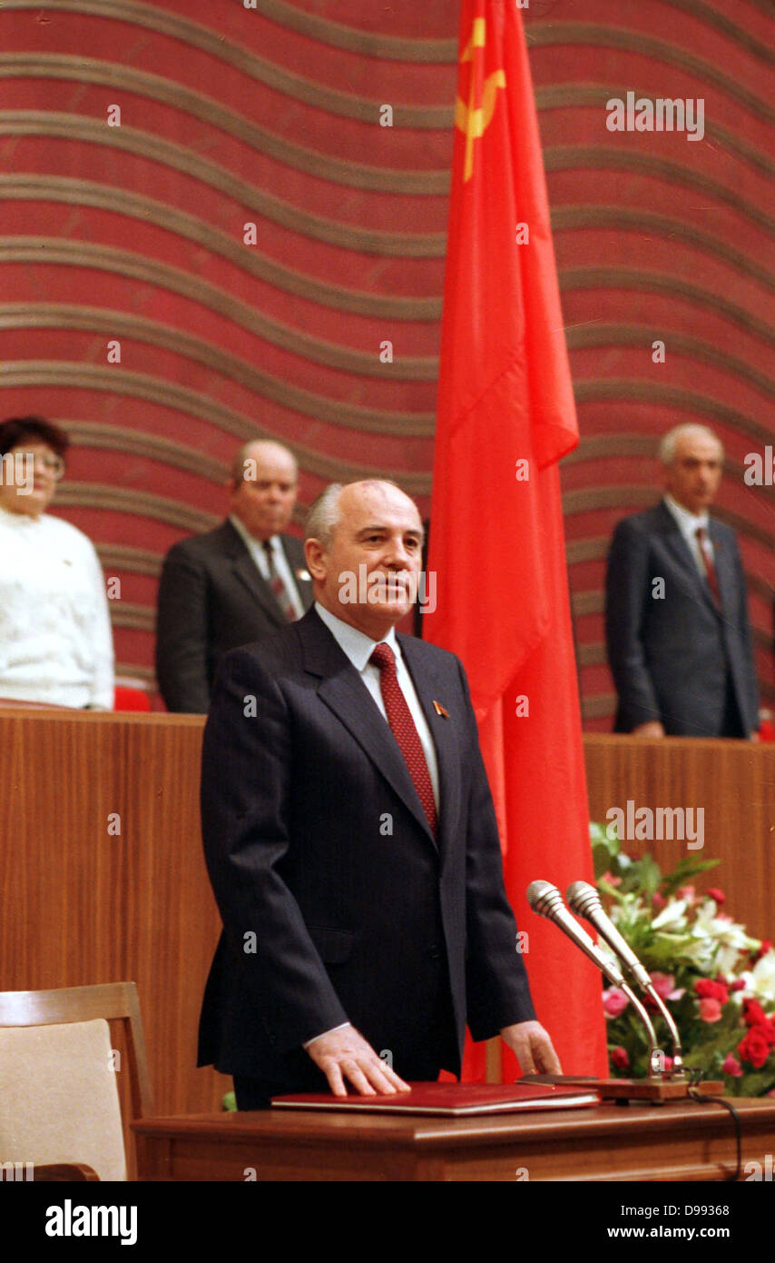 President Michael Gorbachev of USSR, In 1991 Stock Photo