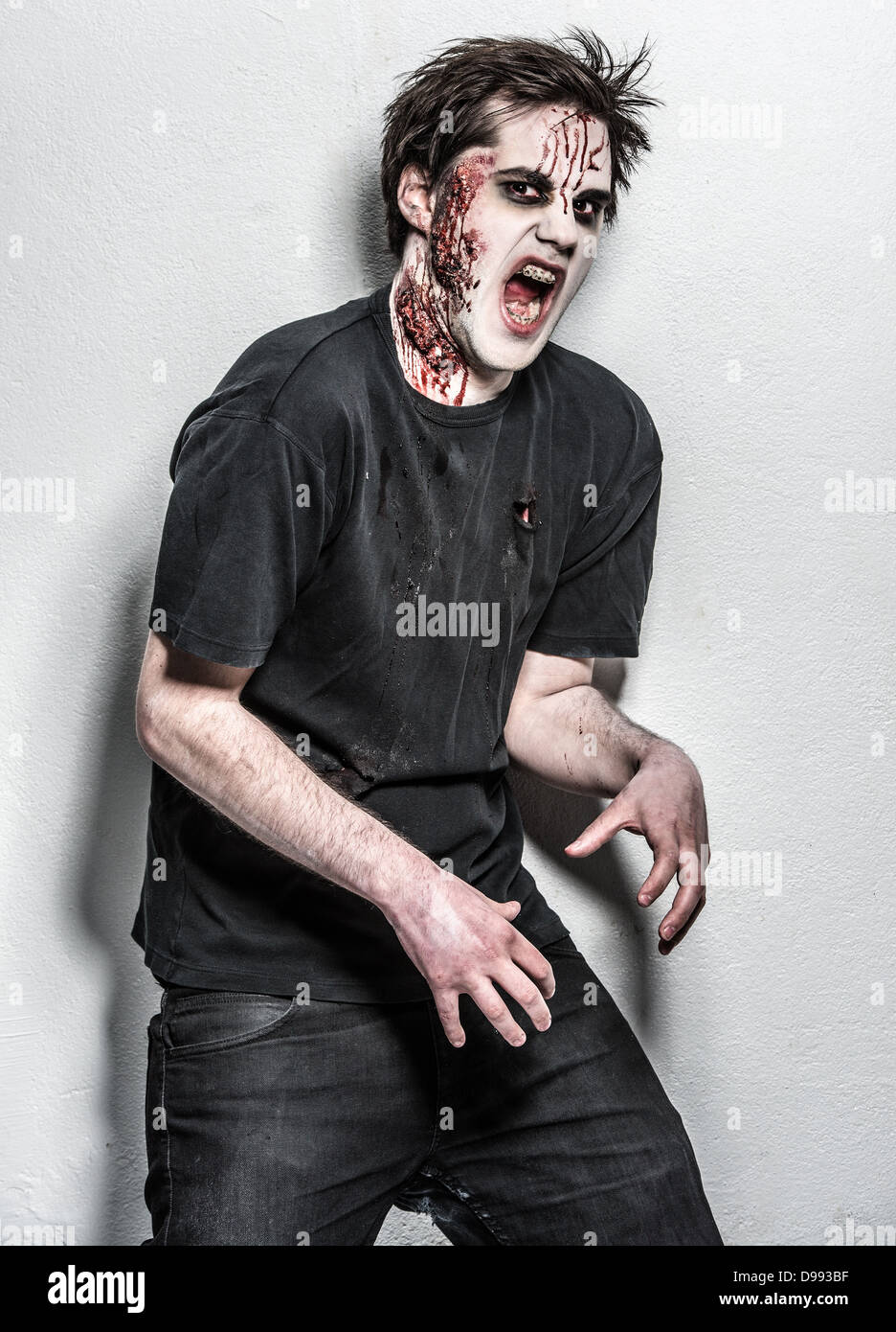 a scary and bloody zombie Stock Photo