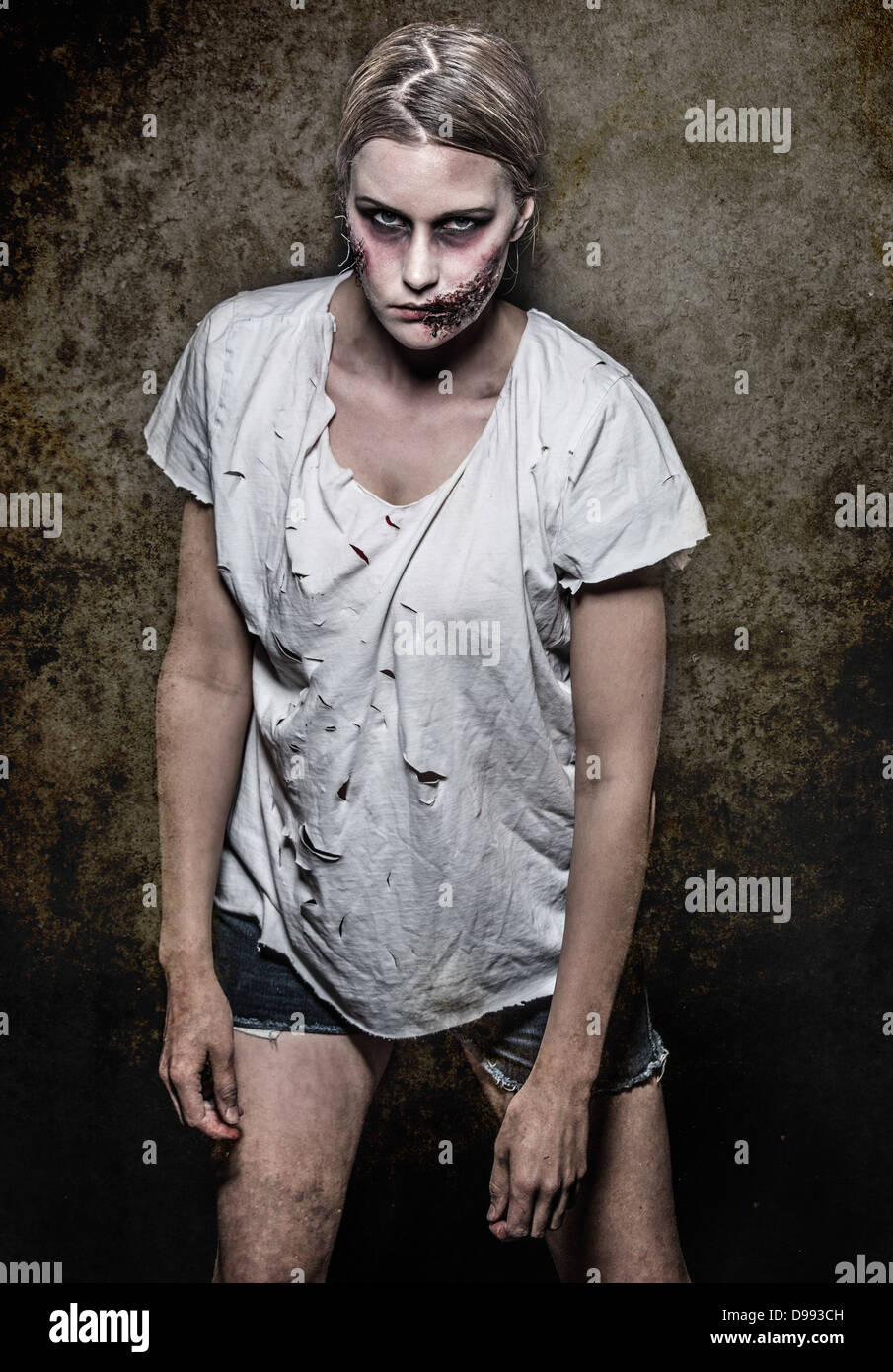 a scary and bloody zombie Stock Photo
