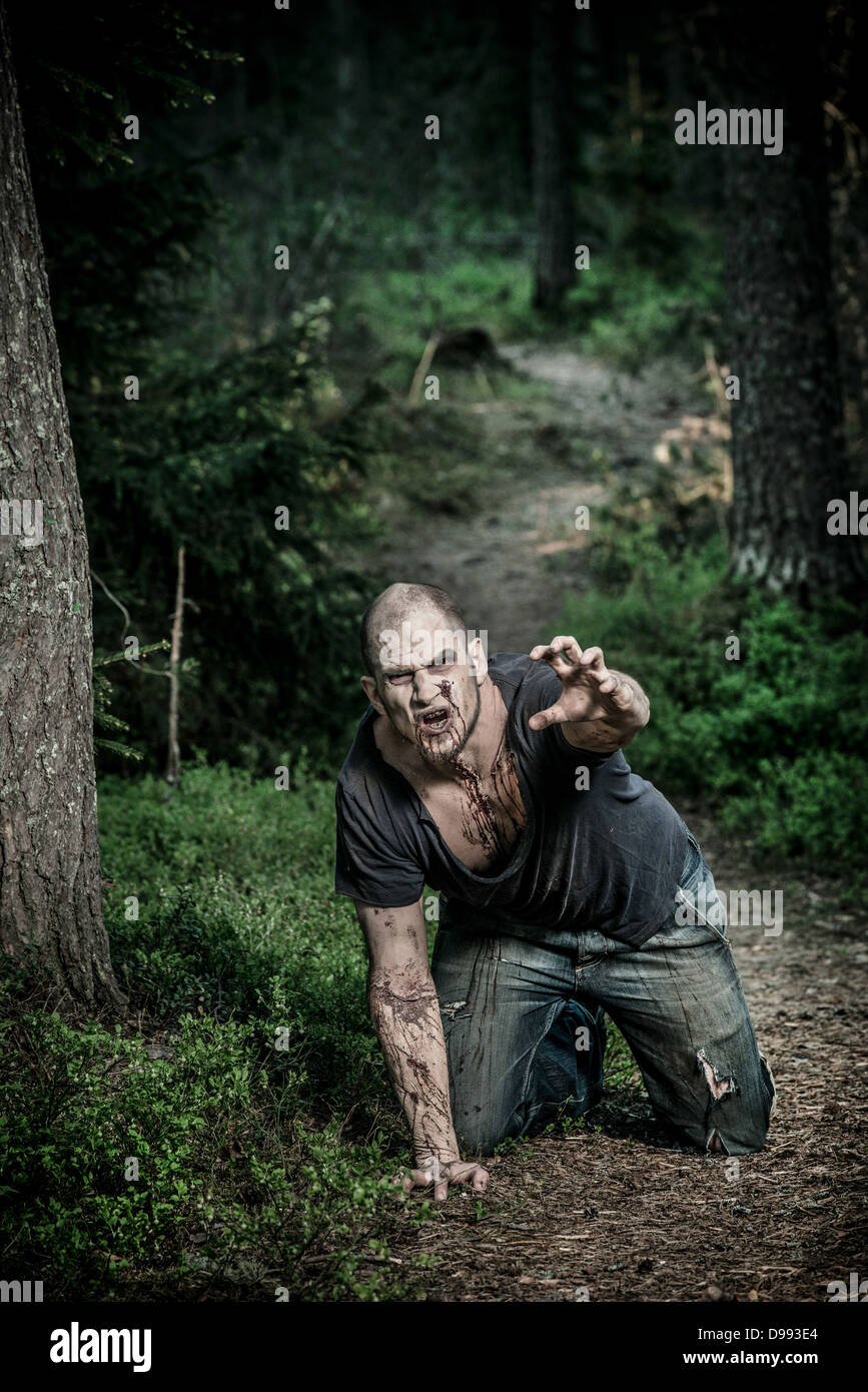 a scary and bloody zombie Stock Photo