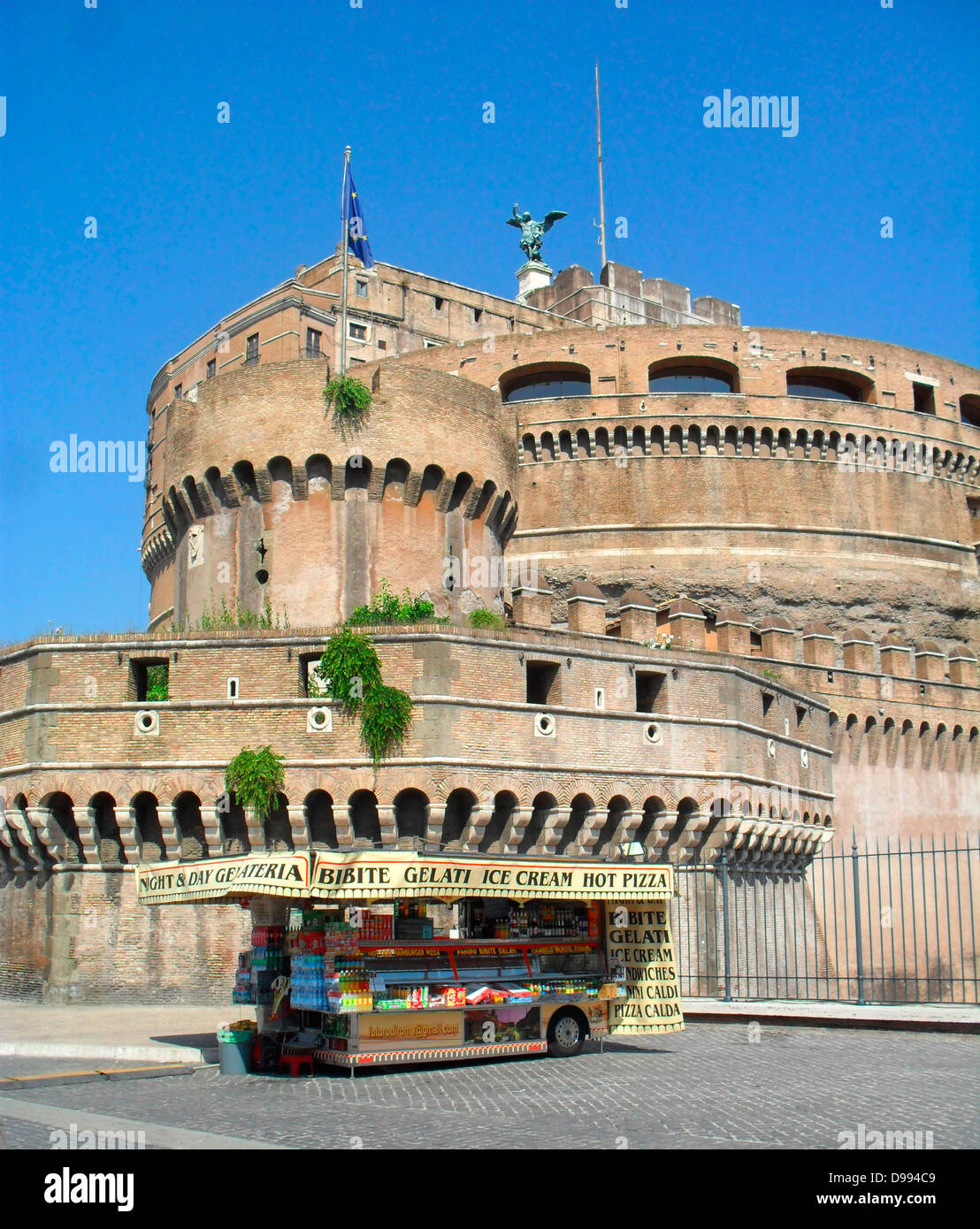 The Mausoleum of Hadrian, known as the Castel St Angelo a towering ...