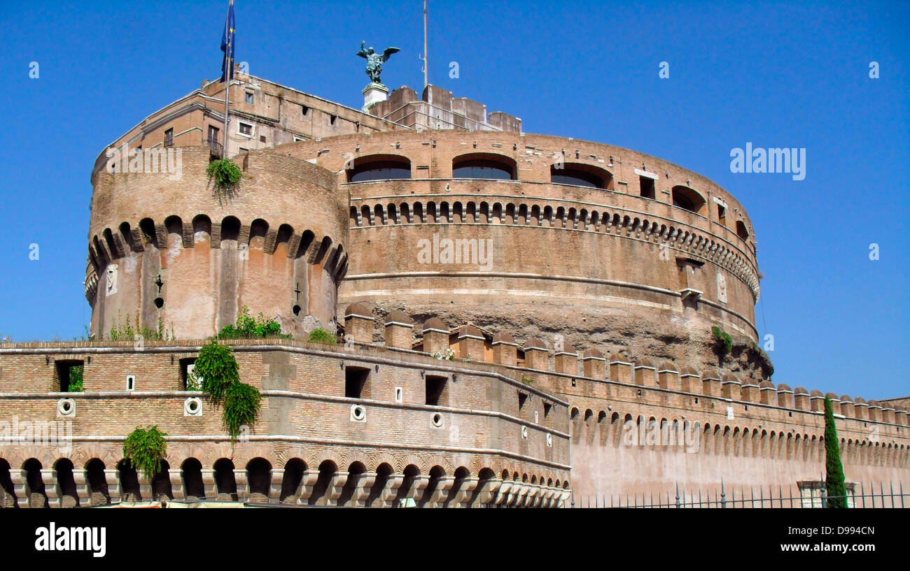 The Mausoleum of Hadrian, known as the Castel St Angelo a towering ...