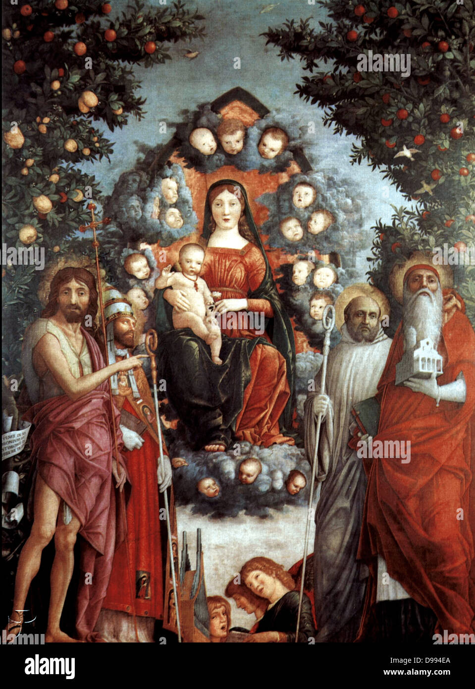 'Trivulzio Madonna' Oil on canvas,1497, Castello Sforzesco, Museo Civico d’Arte Antica, Milan, by Andrea Mantegna (c. 1431 – September 13, 1506) Italian Renaissance painter Stock Photo