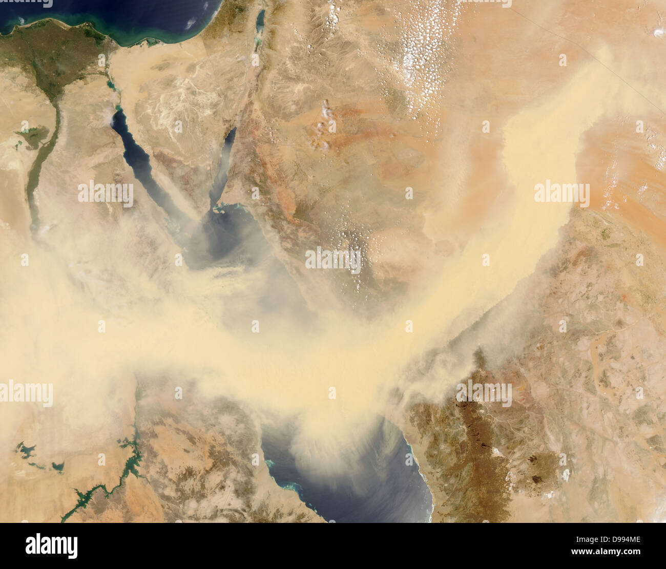 Sandstorm across the Red Sea, 20May13-2005 Stock Photo