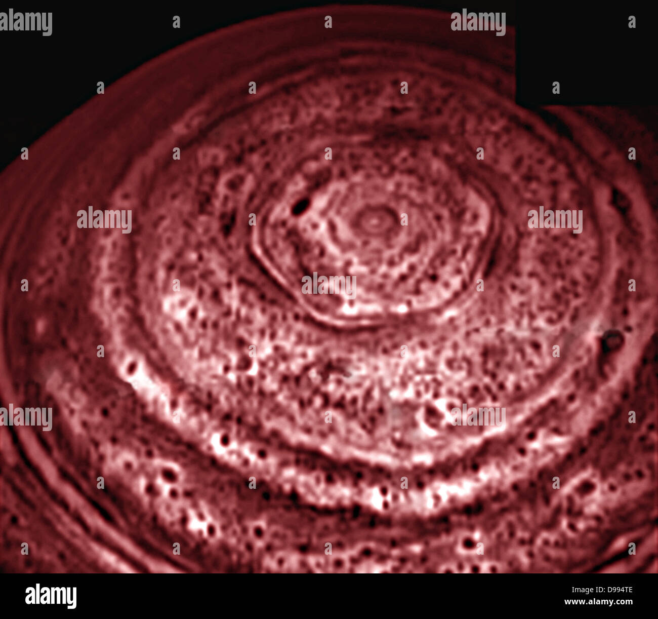 six-sided feature encircling the north pole of Saturn near by the visual and infrared mapping spectrometer on NASA's Cassini spacecraft Stock Photo