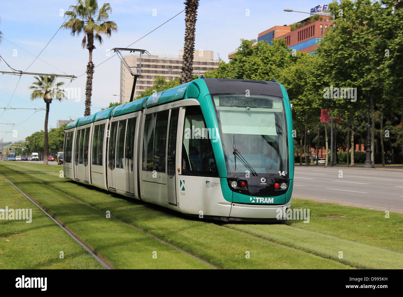 Local tram.Barcelona.Spain. Stock Photo