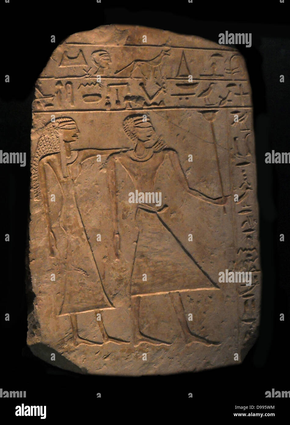 Offering Formula Limestone stele inscribe with an offering formula. This stele shows a ...