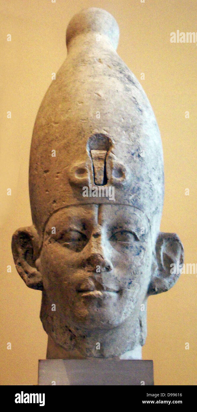 A king of the Middle Kingdom, probably Sesostris III, 1862-1843 BC (12th dynasty) found at Medamud Stock Photo