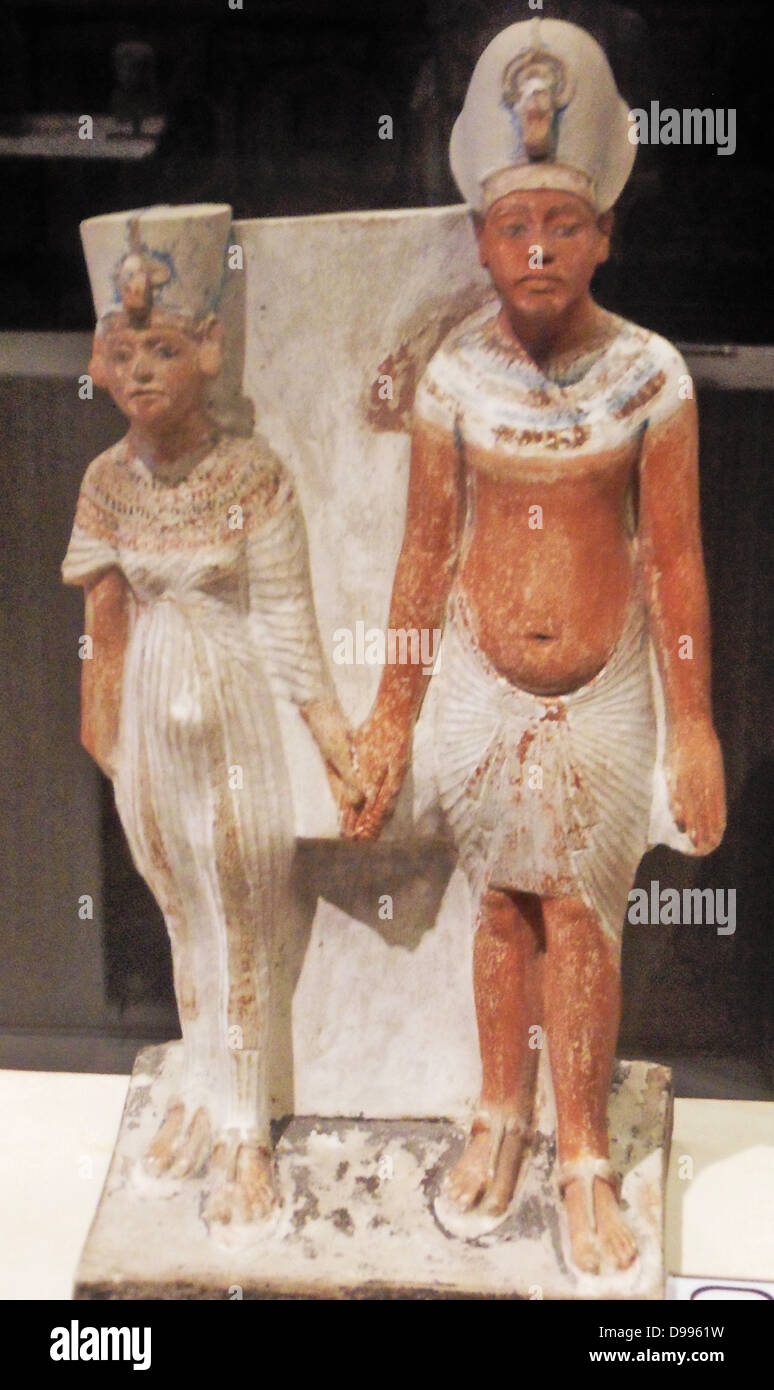 Akhenaton and Nefertiti Stock Photo
