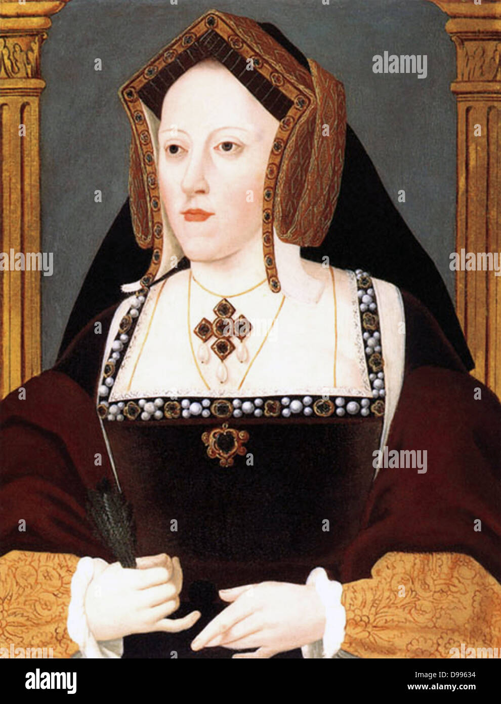 Katherine of Aragon (16 December 1485 – 7 January 1536),   Castilian Infanta Catalina de Aragón y Castilla, was the   Queen of England as the first wife of Henry VIII of England. Stock Photo