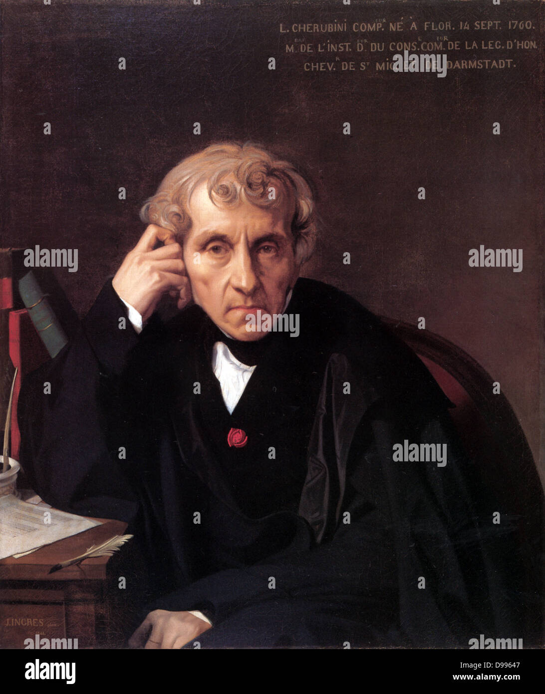 Jean Auguste Dominique Ingres (29 August 1780 – 14 January 1867) French Neoclassical painter. Stock Photo