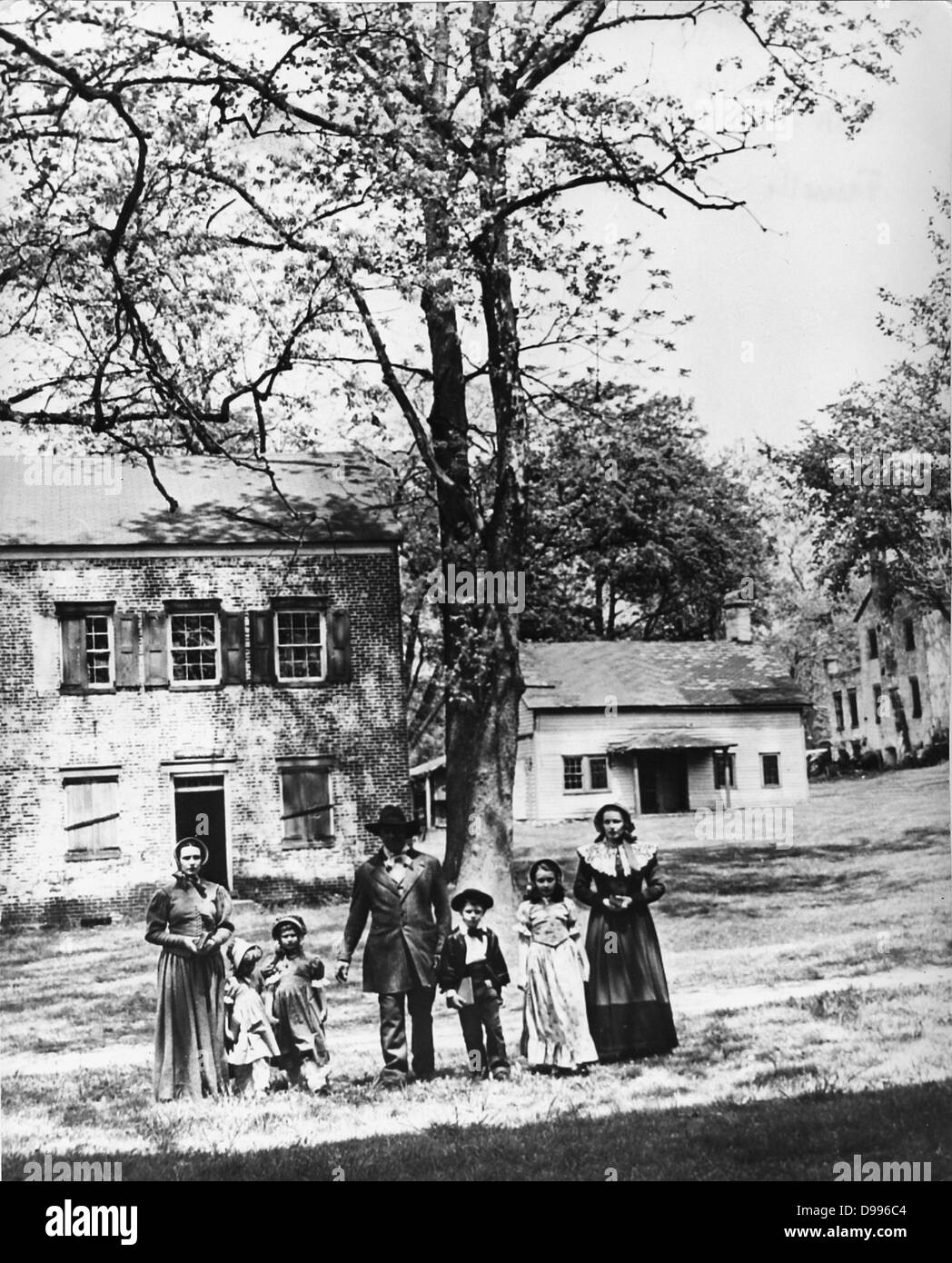 American family in street circa 1865 Stock Photo Alamy