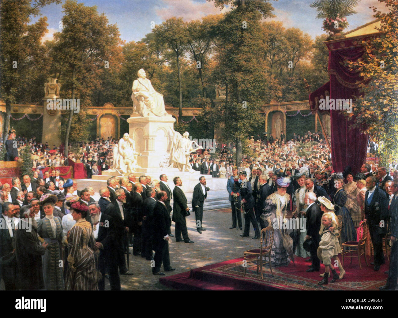 Unveiling of the Memorial to Richard Wagner in Berlin painted by Anton von Werner (1843-1915 Stock Photo