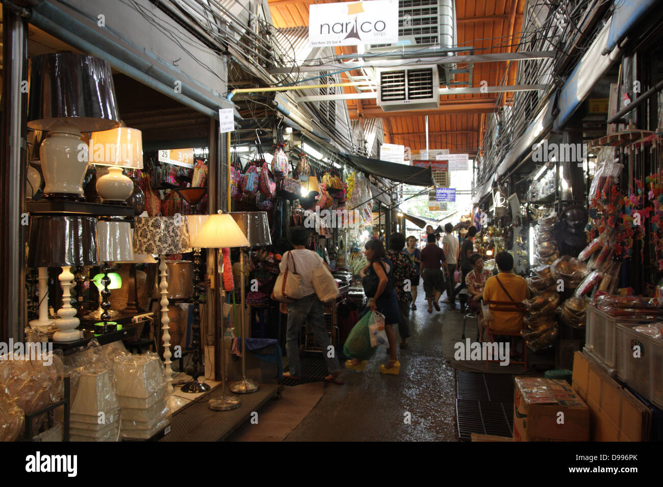 Walkway near a home decor  shop  at Chatuchak Weekend Market 