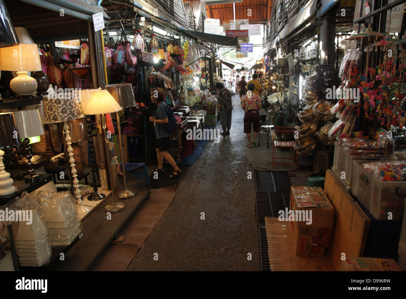 Walkway near a home decor  shop  at Chatuchak Weekend Market 