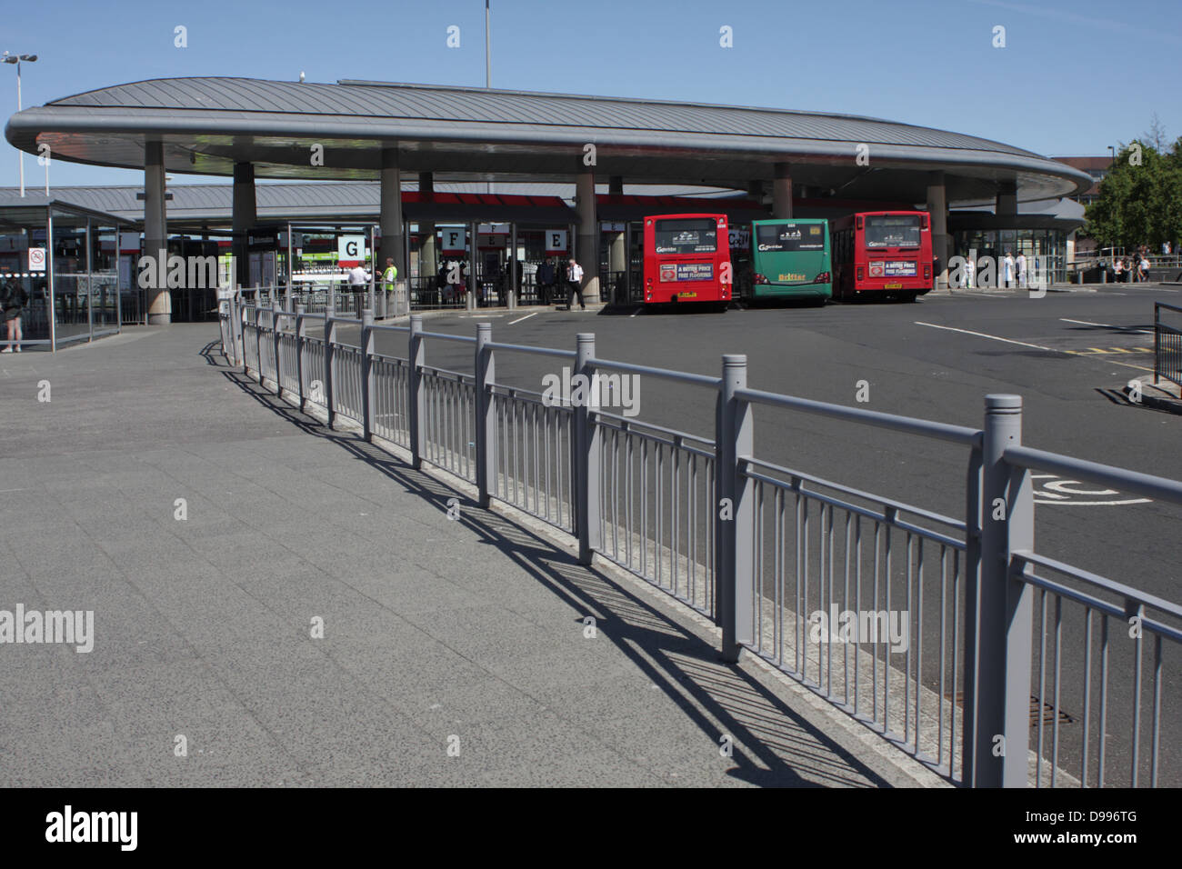 Park lane bus station, sundeland. Shows buses and people. Stock Photo