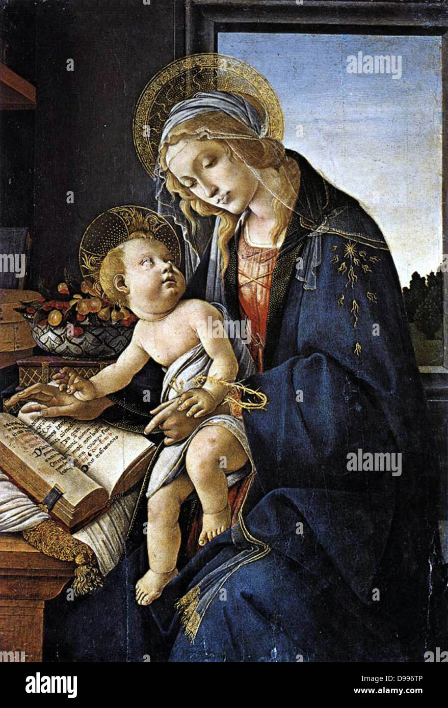 Sandro Botticelli (c. 1445 – 1510) Italian painter of the Florentine school during the Early Renaissance, 'I, 'Madonna of the book' 1483 Stock Photo