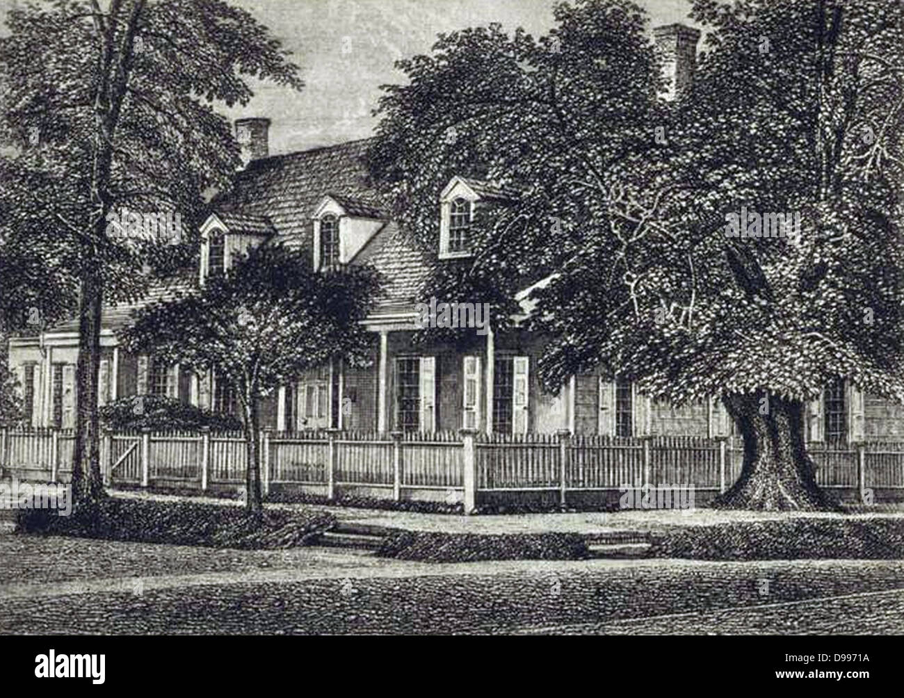 Zabriskie homestead in 1839. Peter Lawrence Schenck, 1843 Artist Stock Photo