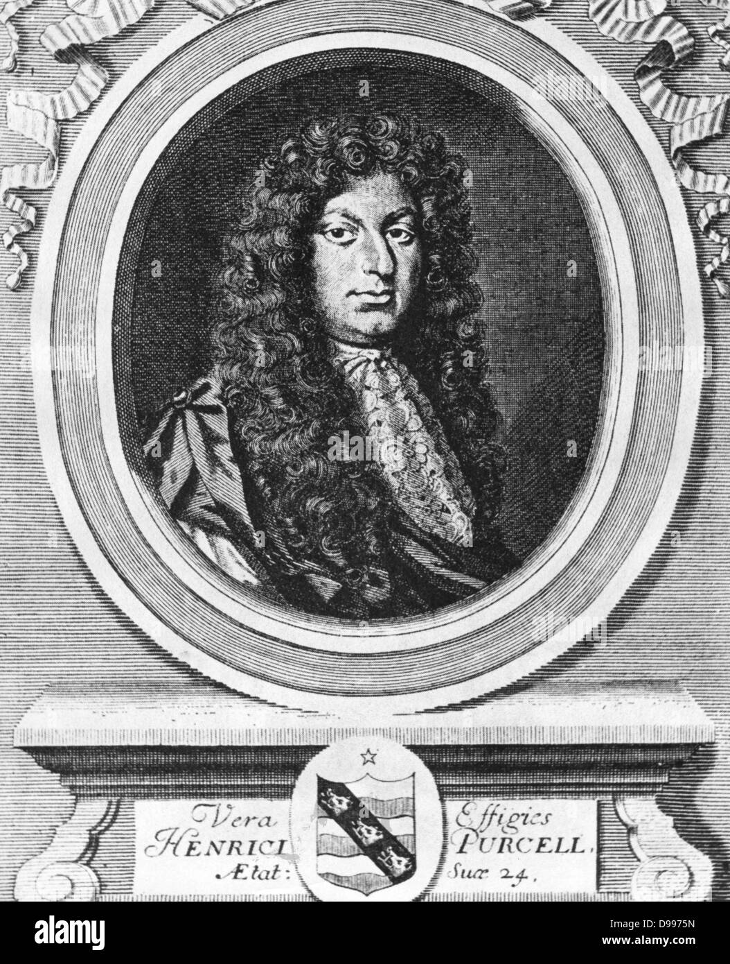 Portrait of the English composer Henry Purcell  1659  - 1695 Stock Photo