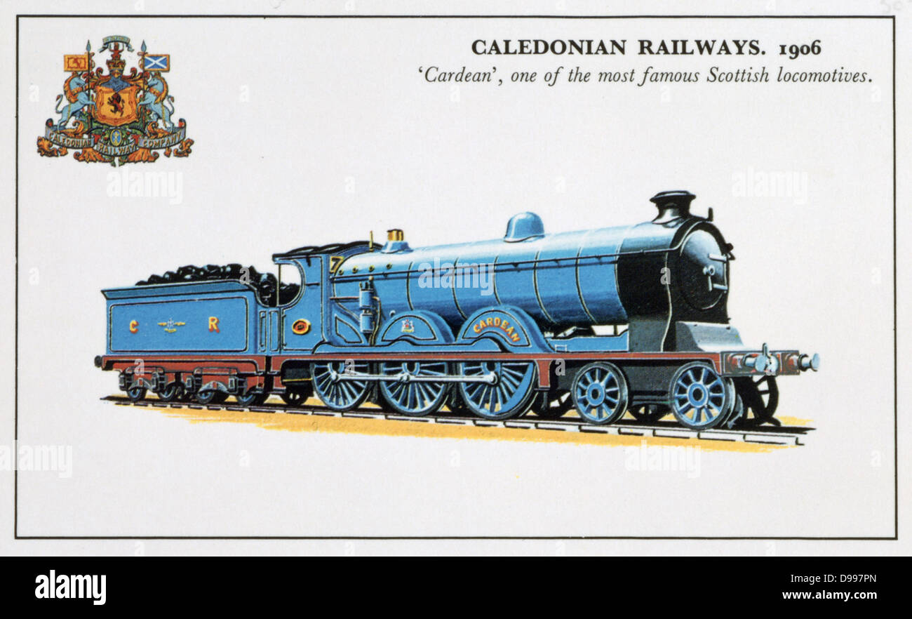 Caledonian Railways Steam locomotive 'Cardean',  4-6-0, 1906. Designed by the company's Chief Mechanical Engineer, J F McIntosh, built at St Rollox  Railway Works, Glasgow. Transport  Engineering Scotland Britain Stock Photo