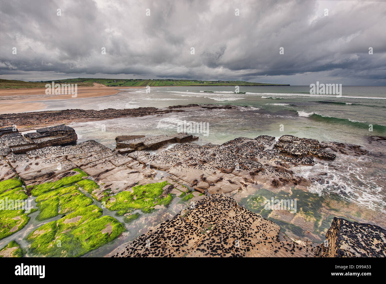 The Irish coastal landscape between Lacken and Kilcummin in County Mayo Stock Photo