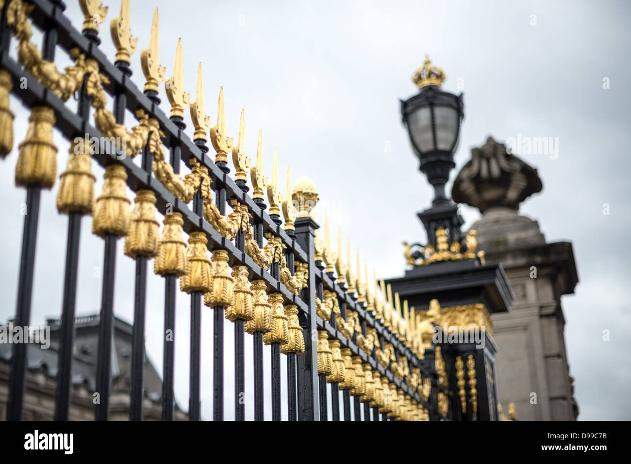 BRUSSELS, Belgium Gold decorated gates in front of the Royal Palace of Brussels, the official