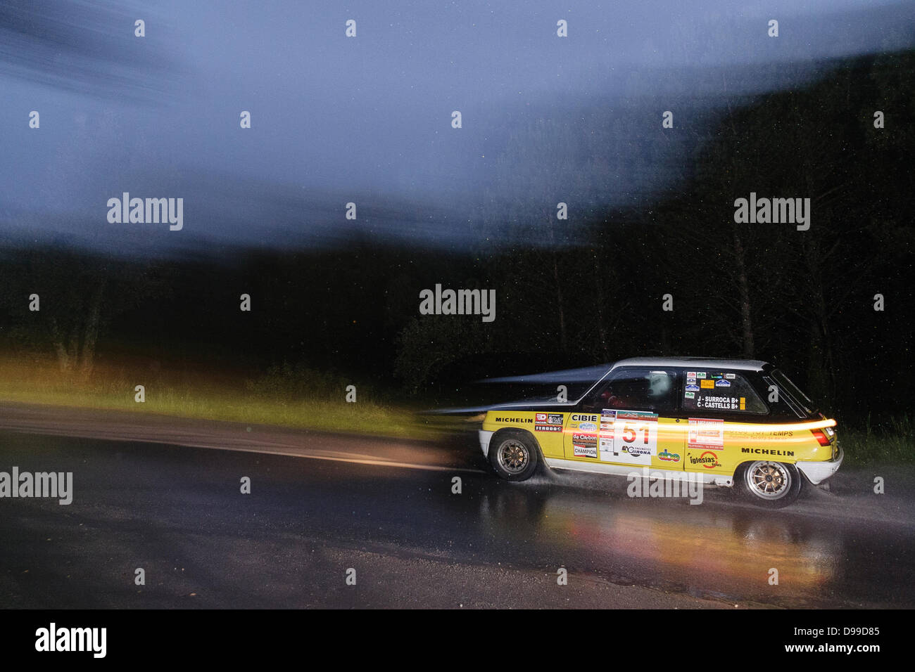 Number 51 Racing May 25, 2.013 – Girona, Spain - The Renault 5 number 51 rally car ...