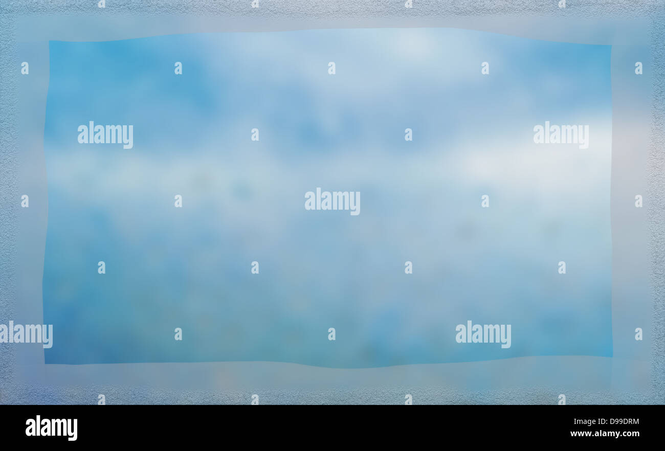 Abstract blue bokeh blurry background with frame Stock Photo - Alamy