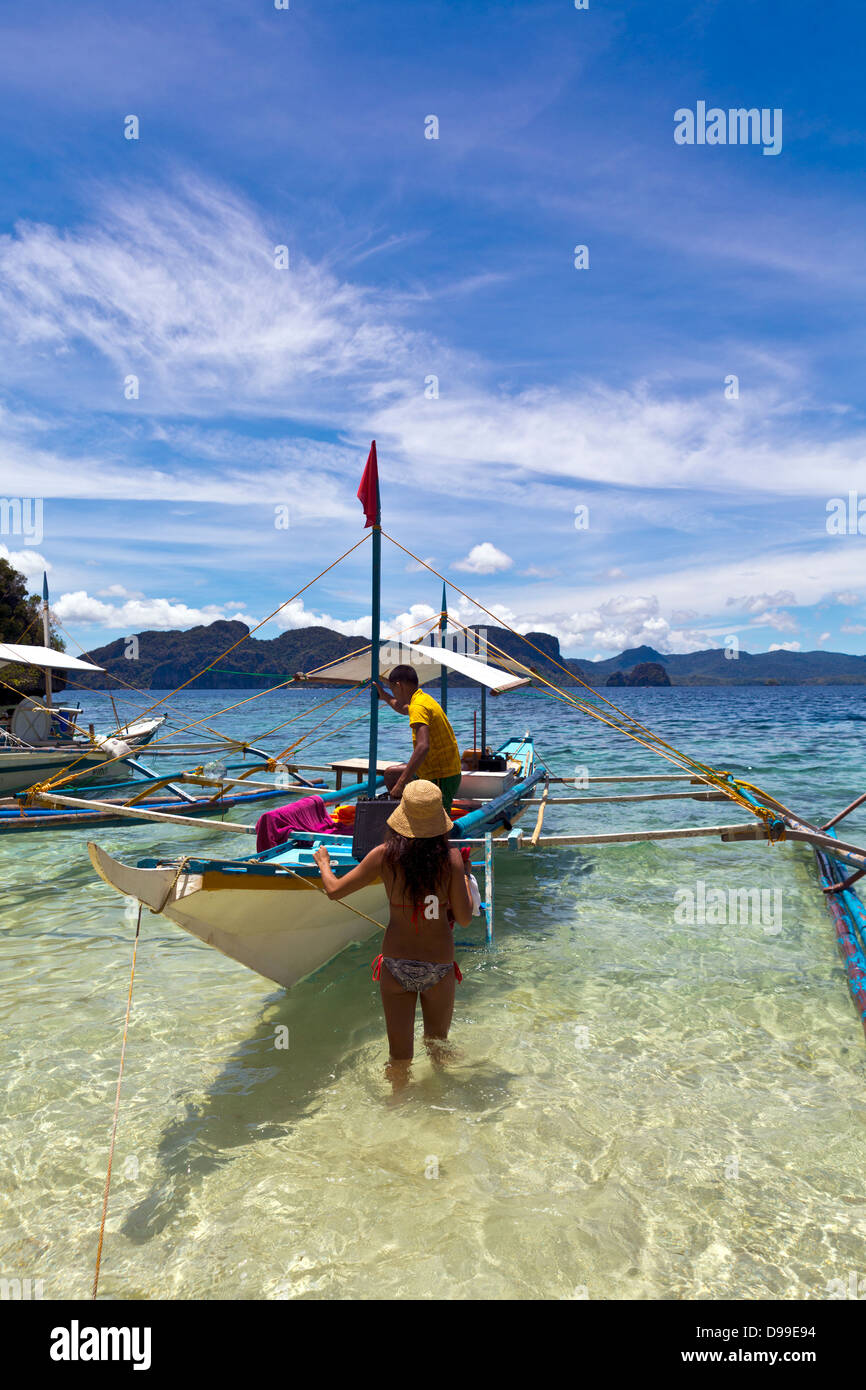 Philippines palawan el nido woman hires stock photography and images
