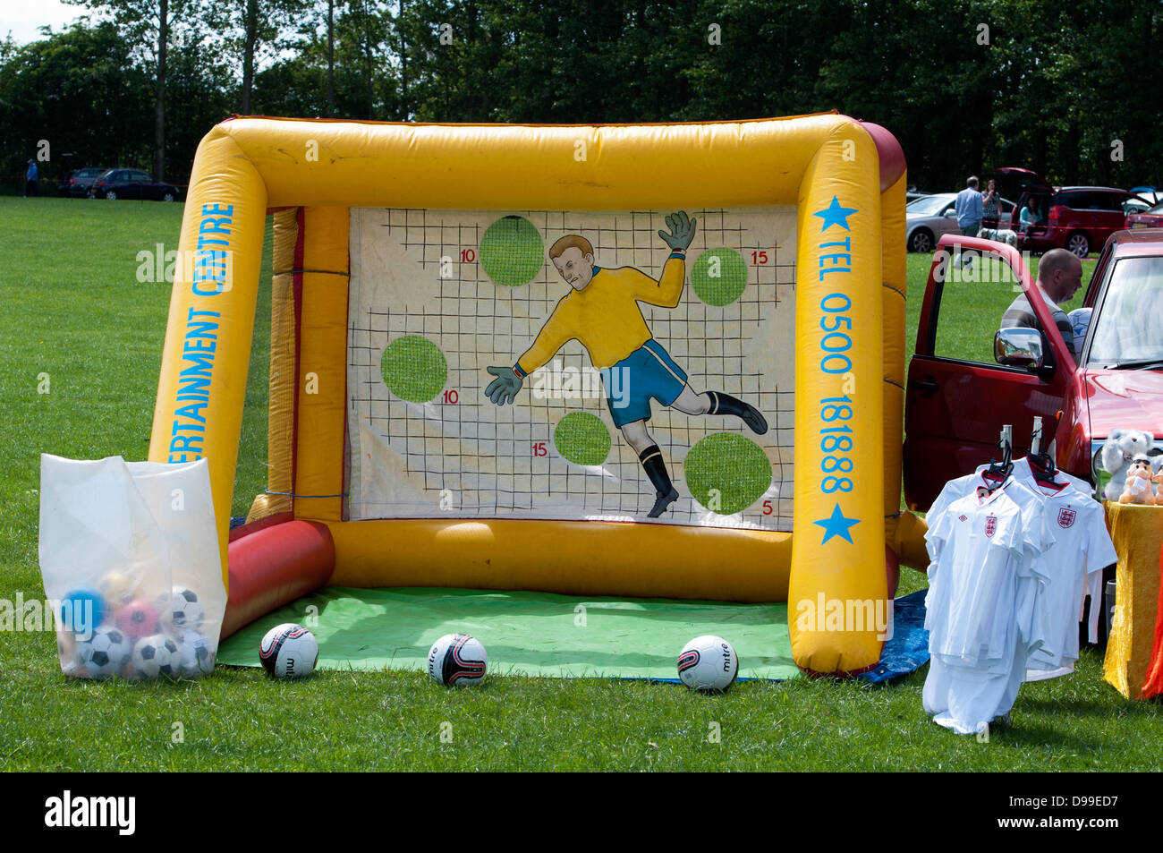 Football kicking game Stock Photo Alamy
