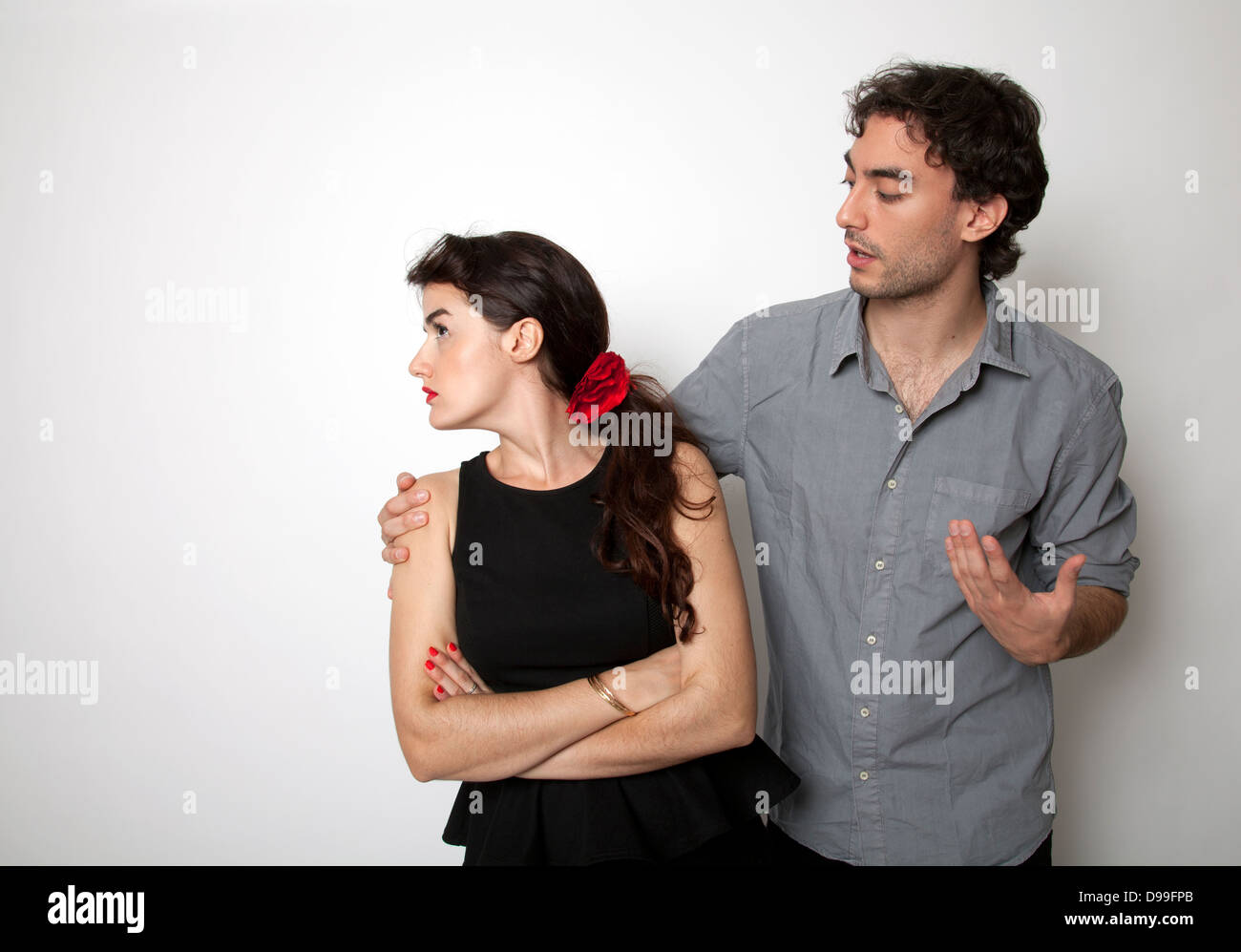 Couple Arguing in Studio Stock Photo