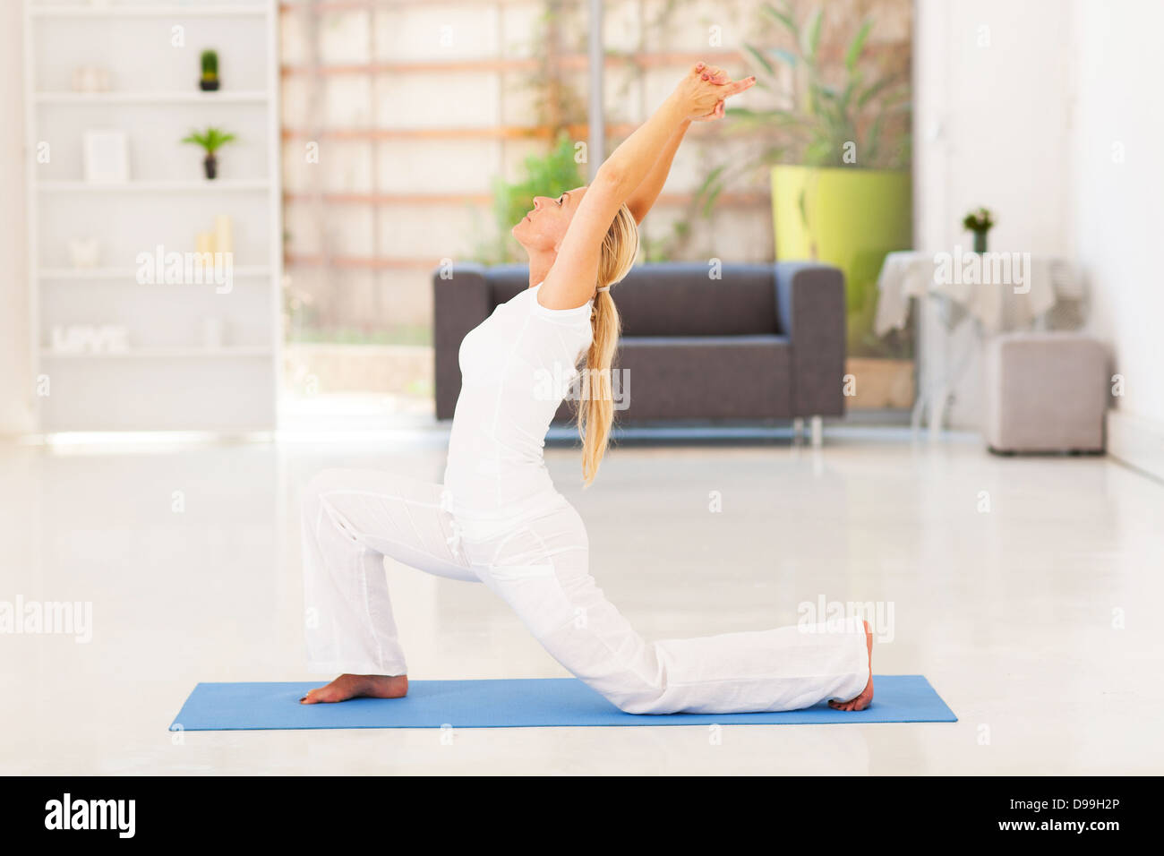 senior woman doing exercise at home Stock Photo - Alamy