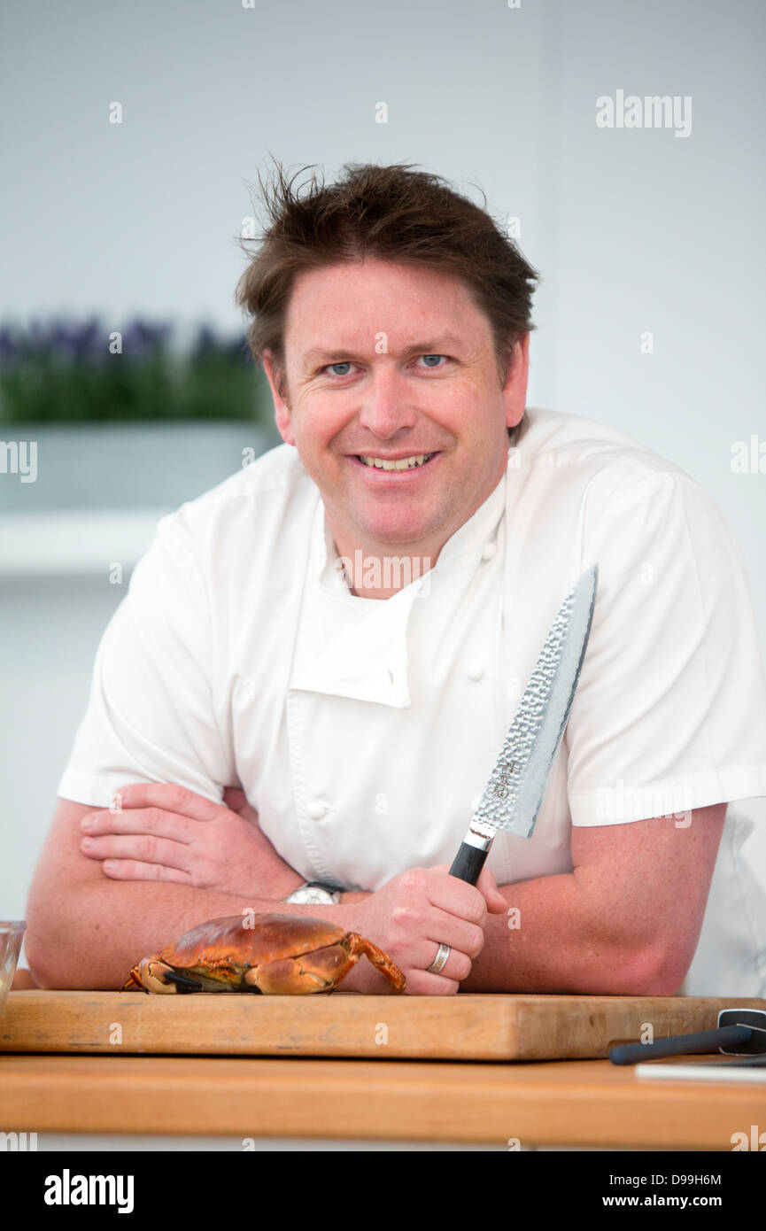 portrait in whites James Martin from Malton, North Riding in Yorkshire, is an English celebrity chef whites Stock Photo