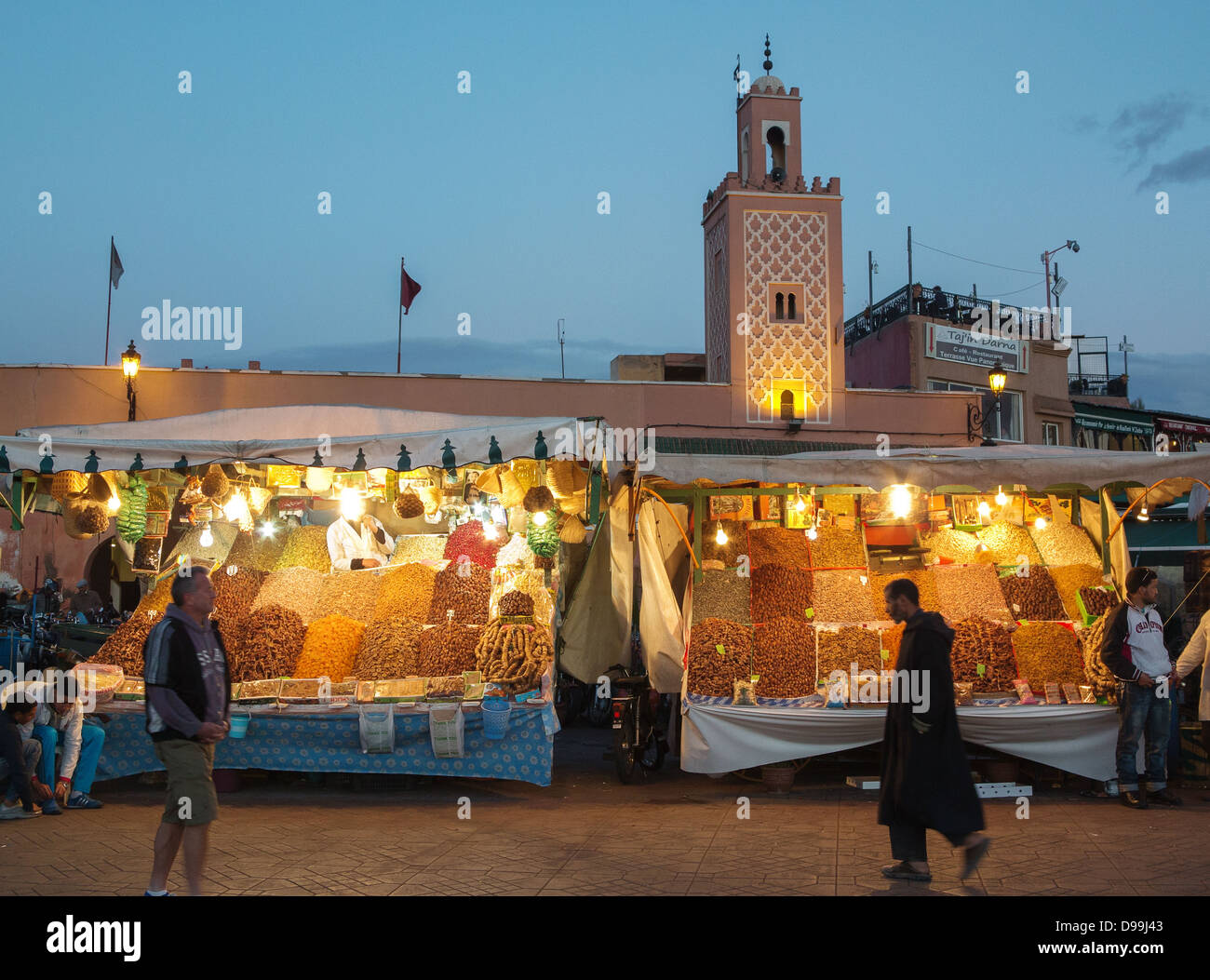 In and about the Souks and Jemaa el-Fnaa in Marrakech, Morocco Stock Photo