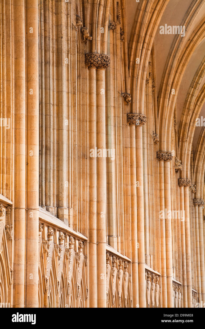 Gothic arches in the nave of York Minster cathedral. One of the finest