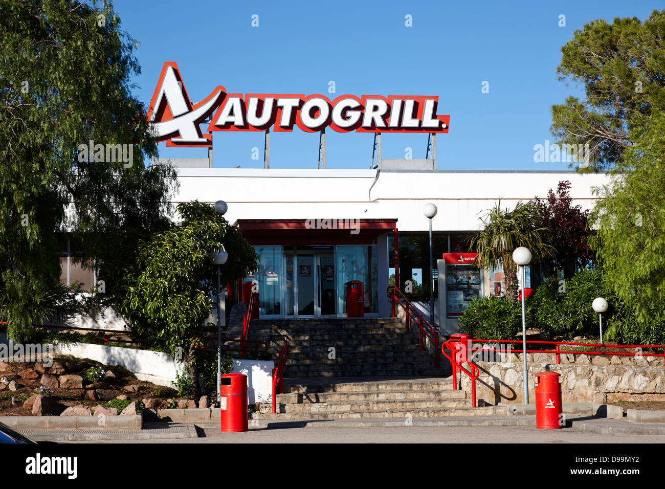 autogrill service station on the ap-7 autopista toll road barcelona to valencia spain Stock Photo