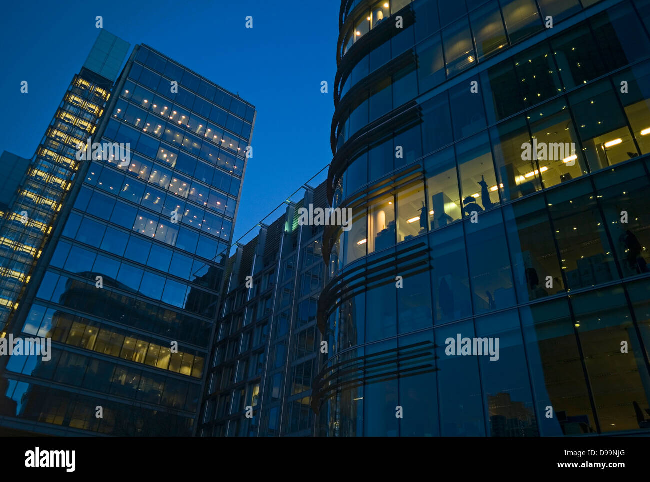 London Wall modern architecture at night Stock Photo - Alamy