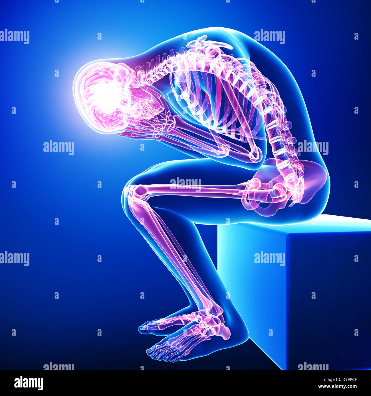 Human headache anatomy Stock Photo - Alamy