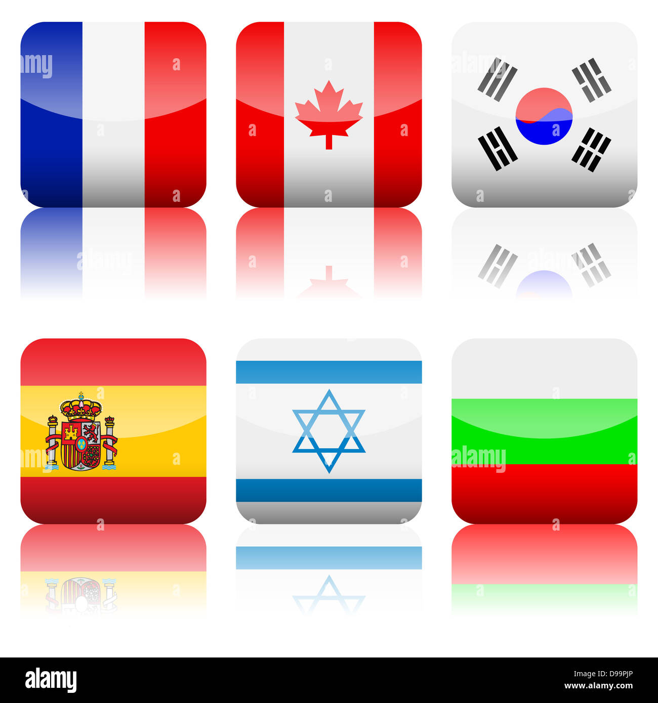 Square national flag set on a white background. Vector illustration ...