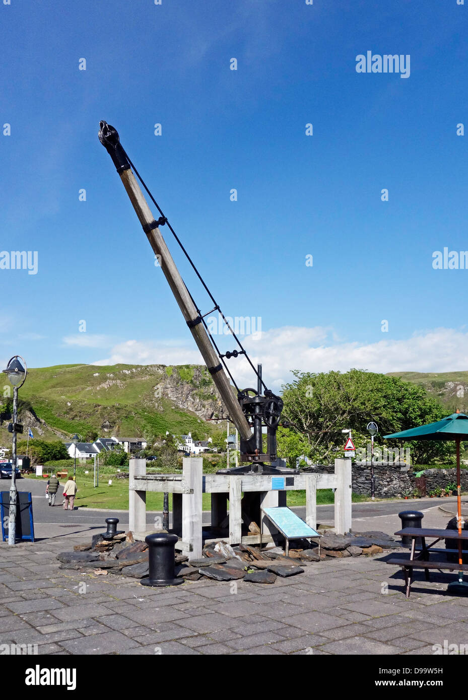 Hand Crane on display in Easdale Seil Argyll Scotland Stock Photo