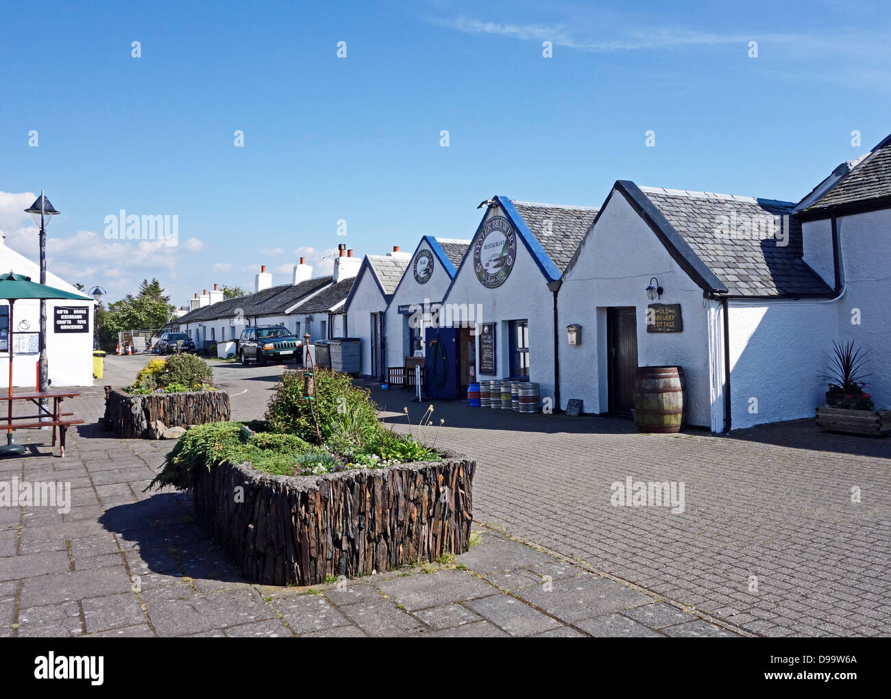 Oyster Brewery restaurant at main square in Easdale Village on the Island of Seil in Scotland Stock Photo