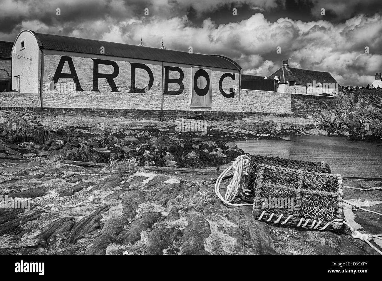 Ardbeg distillery celebrates their Feis Ile open day in 2013.  The 2013 bottling was called Ardbog hence the change in name. Stock Photo