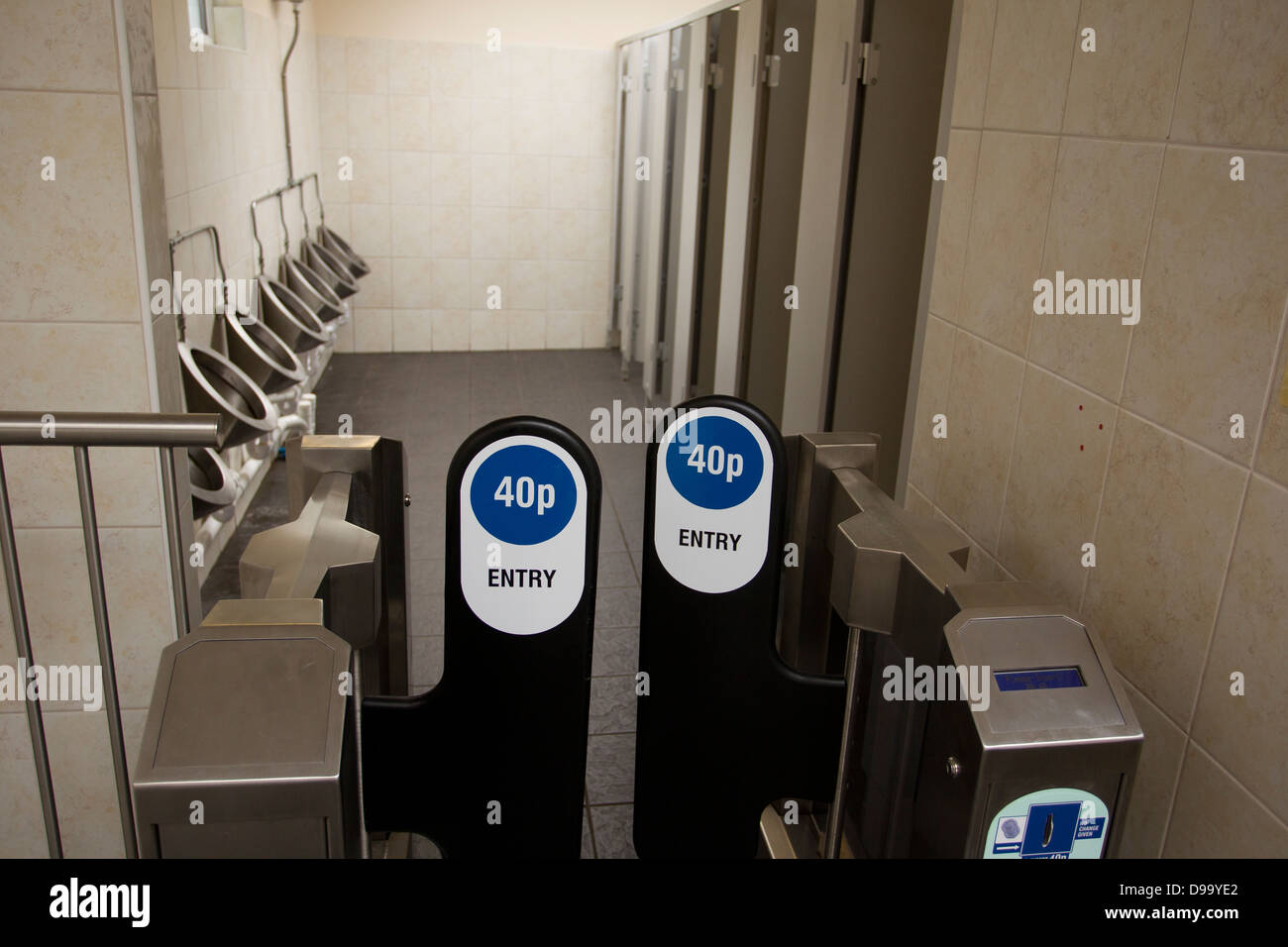 public toilet 40p charge to spend a penny Stock Photo - Alamy