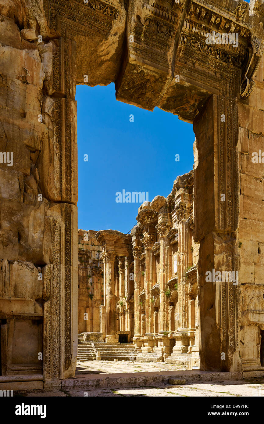 Entrance To Temple Of Bacchus In Ancient City Of Baalbek, Lebanon ...