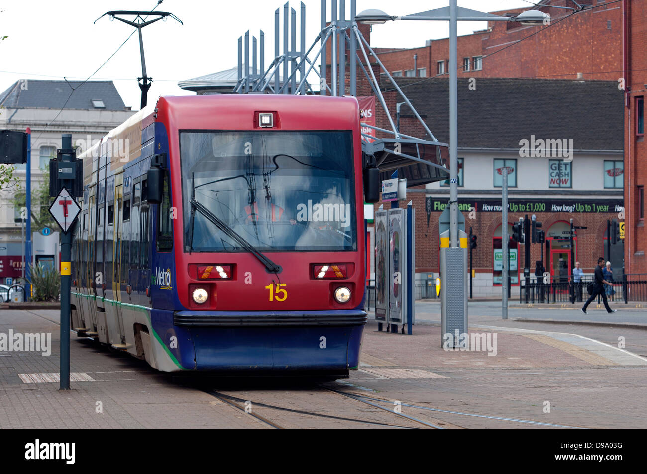 Midland Metro tram, Wolverhampton, West Midlands, England, UK Stock Photo