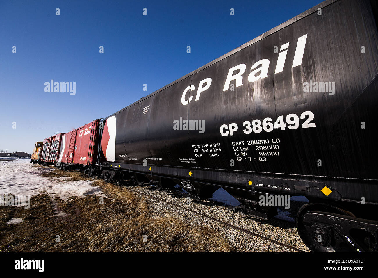 CP Rail, train, oil and gas, transport, industry Stock Photo