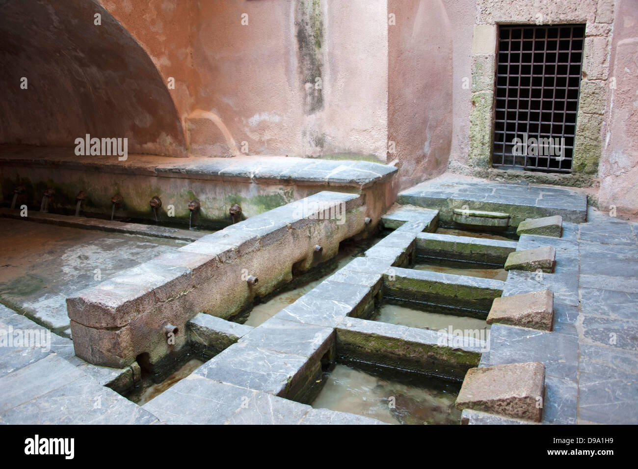 Old laundry, Cefalu, Sicily, Italy, Lavatoio Medievale, Tourist attraction, province Palermo , Alte Waescherei, Cefalu, Sizilien Stock Photo