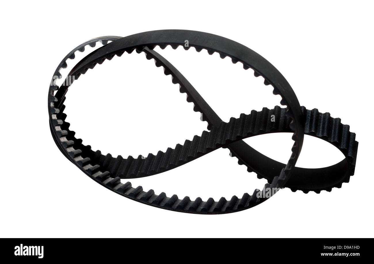 belt car engine timing belt isolated on white background Stock Photo